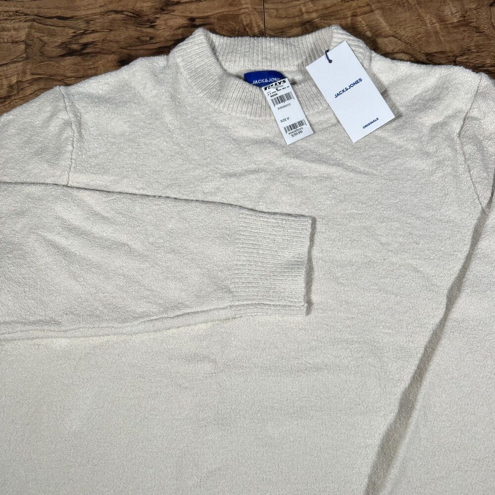 Jack & Jones Men’s M Jornoho Knit‎ Crew Neck Moonbeam Pullover Sweater NWTS